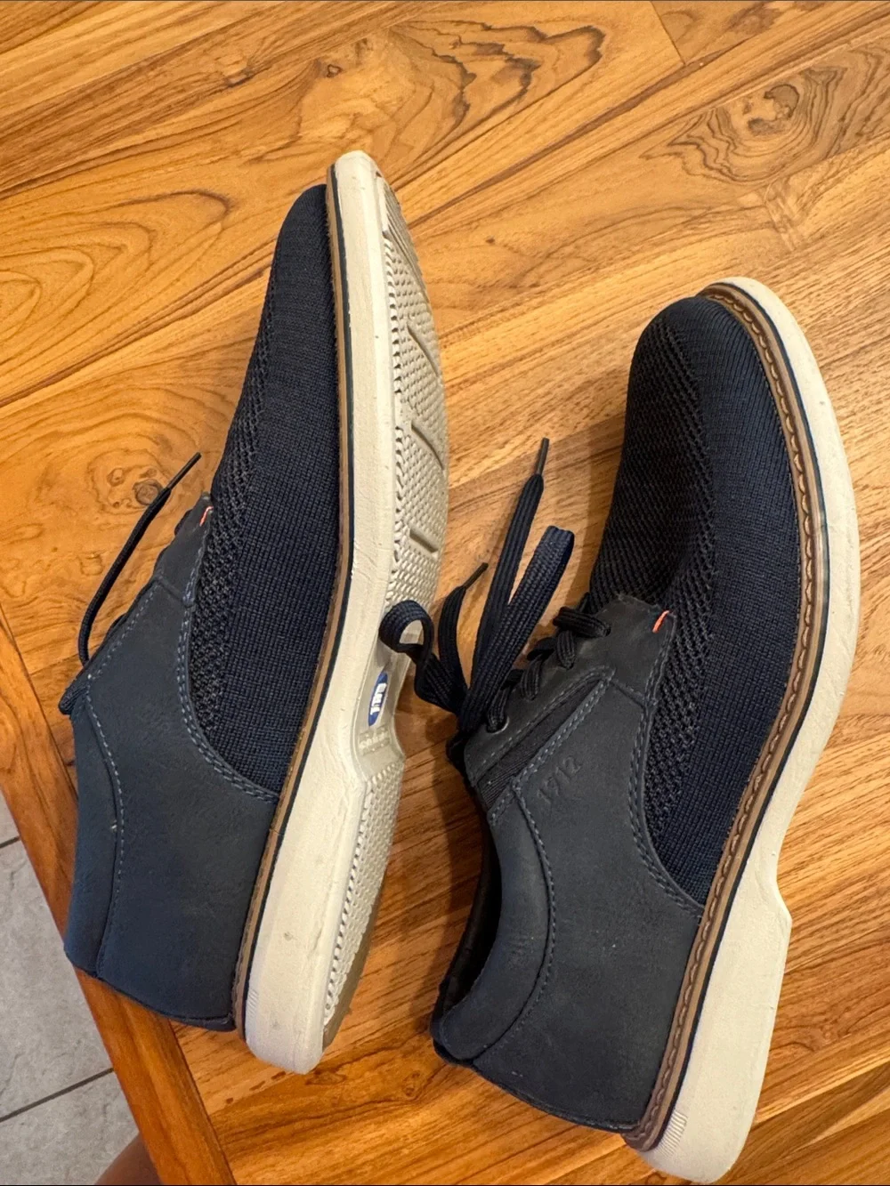 Nunn Bush Bloom Men's Navy Knit Lace up Casual Shoes size 8.5